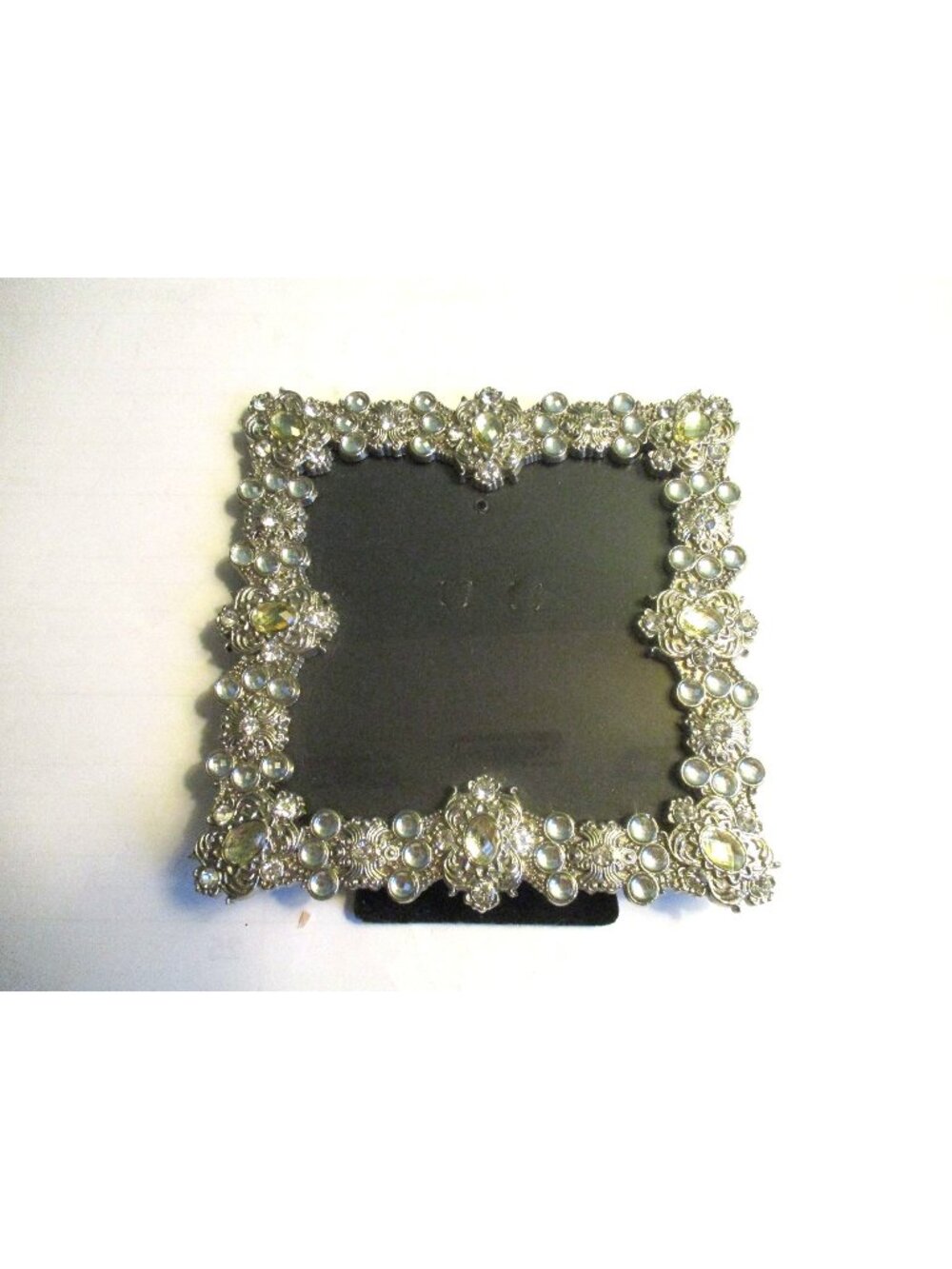 *Vintage Silver Ornate Jeweled Photo Frame with Rhinestones